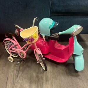 Our Generation Scooter and Moped Bundle for Dolls